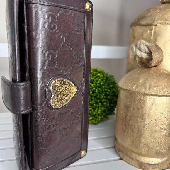 100% authentic Authentic Gucci GG Dark Brown Long Wallet - Picture 10 of 12